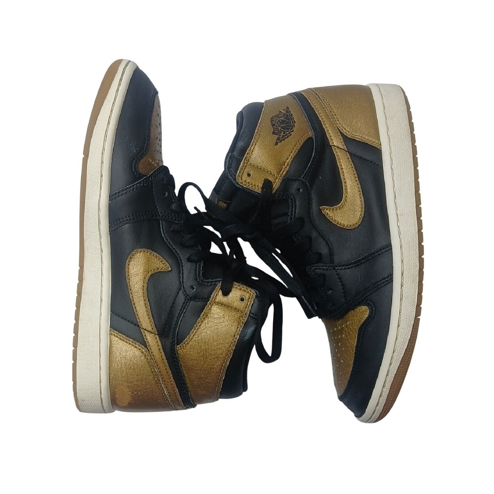 Nike Air Jordan 1 Retro High OG Mens Size 8 Black Gold‎ White DZ5485-071 - Picture 4 of 9
